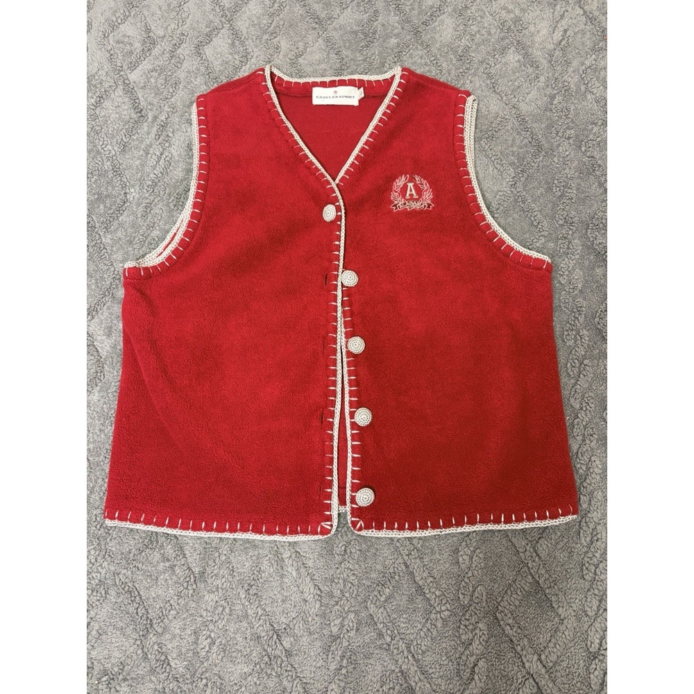 Vintage Castles Sport Alabama Roll Tide Knit Sweater Vest Red Large